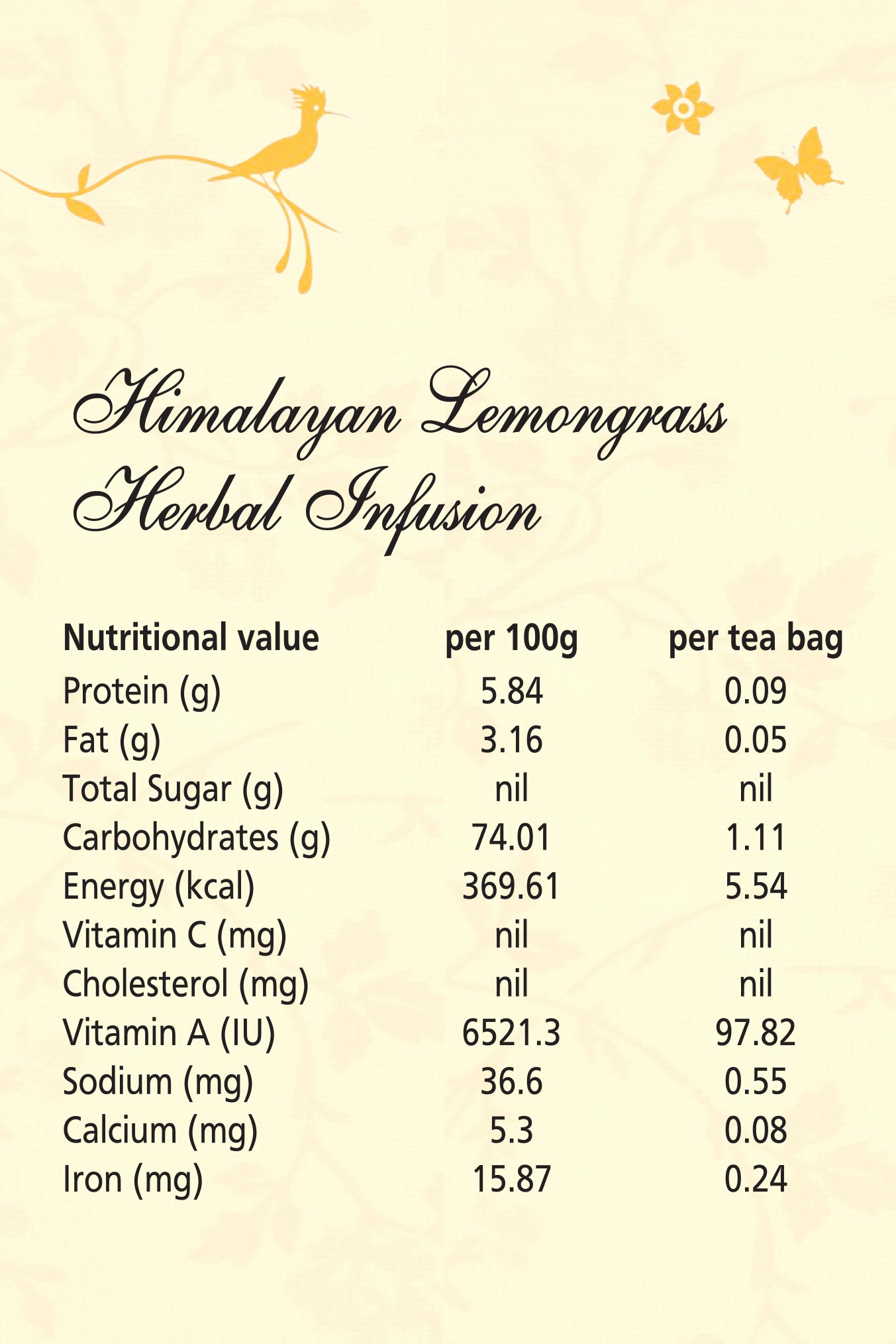Himalayan Lemongrass Herbal Infusion Himalayan Lemongrass Herbal Infusion